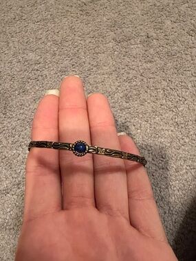 Vintage-Inspired Blue Stone Filigree Bracelet